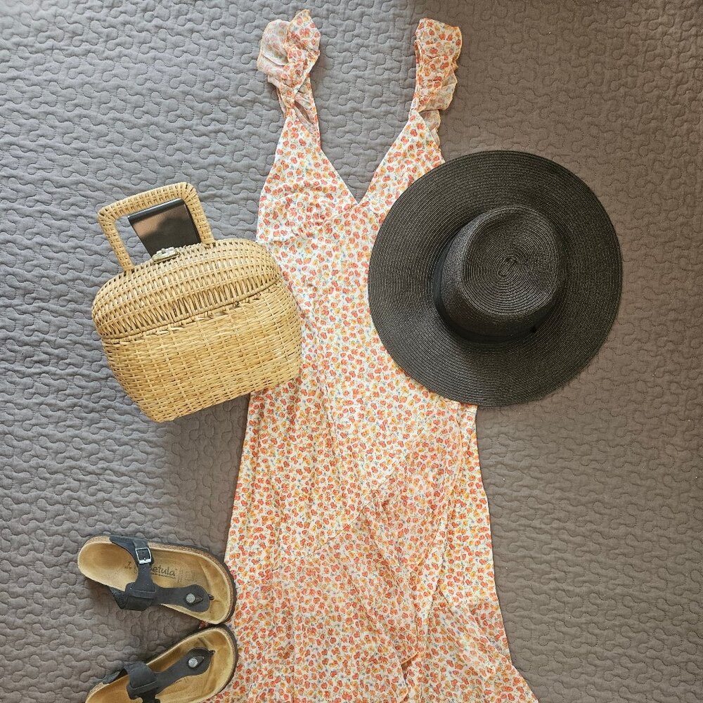 Zara Floral High Low Maxi Dress